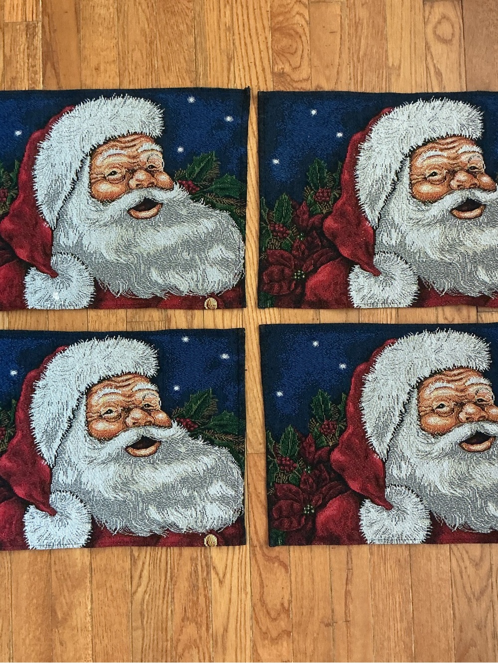 Source Unknown Santa Placemat Set -‎ Red, White & Blue